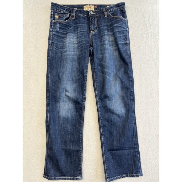 Dear John Denim - DEAR JOHN Playback Jeans Womens 29P Blue Petite Straight Dark Wash Mid Rise